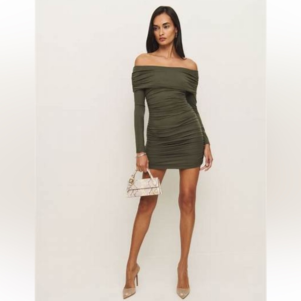 Reformation Olive Long Sleeve Dress